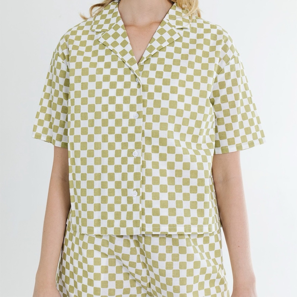 Green Checkered Holiday the Label Set